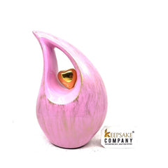 Pink Golden Teardrop Cremation Urns for Human Ashes - Urn- Urns for Ashes - Personalized Urn (6 Inches/ 15 centimetres)
