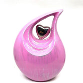Pleasing Pink Silver Teardrop Urn - Urns for Ashes Adult male - urns for human ashes female - Cremation Urns for Adult Ashes - Urns - Urn