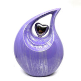 Lovely Lavender Silver Teardrop Urn - Urns for Ashes Adult male - urns for human ashes female - Cremation Urns for Adult Ashes - Urns - Urn