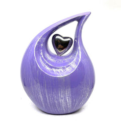 Lovely Lavender Silver Teardrop Urn - Urns for Ashes Adult male - urns for human ashes female - Cremation Urns for Adult Ashes - Urns - Urn