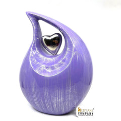 Lovely Lavender Silver Teardrop Urn - Urns for Ashes Adult male - urns for human ashes female - Cremation Urns for Adult Ashes - Urns - Urn