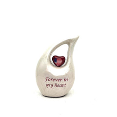 White teardrop mini Cremation Urn, Small Urns for Human Ashes, Mini Urns for Human Ashes, Keepsake Urns for Human Ashes, Keepsake Urn