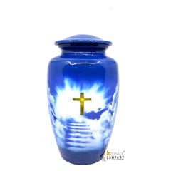 Blue Divine Cross Cremation Urns for Ashes Adult Male - Urns for Ashes Adult Female - Urn - Urns - Cremation Urn from Keepsake Company