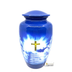 Blue Divine Cross Cremation Urns for Ashes Adult Male - Urns for Ashes Adult Female - Urn - Urns - Cremation Urn from Keepsake Company