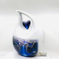 White Blue Teardrop Cremation Urns for Ashes Adult Male - Urns for Ashes Adult Female - Urn - Urns - Cremation Urn from Keepsake Company