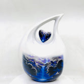 White Blue Teardrop Cremation Urns for Ashes Adult Male - Urns for Ashes Adult Female - Urn - Urns - Cremation Urn from Keepsake Company