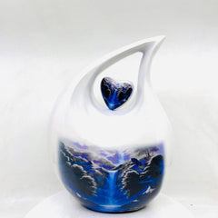White Blue Teardrop Cremation Urns for Ashes Adult Male - Urns for Ashes Adult Female - Urn - Urns - Cremation Urn from Keepsake Company