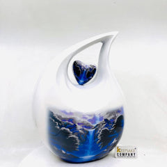 White Blue Teardrop Cremation Urns for Ashes Adult Male - Urns for Ashes Adult Female - Urn - Urns - Cremation Urn from Keepsake Company