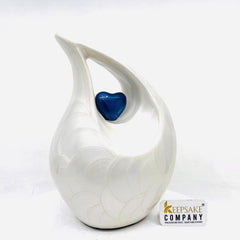 White Blue Pearl Pet Urn - Pet Urns for Dogs Ashes - Dog Urn - Dog Urns for Ashes - Urns for Dogs - Urn for Dog Ashes - Cat Urn for Ashes