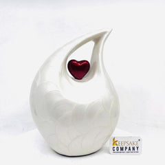 White Red Pearl Pet Urn - Pet Urns for Dogs Ashes - Dog Urn - Dog Urns for Ashes - Urns for Dogs - Urn for Dog Ashes - Cat Urn for Ashes