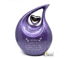 Purple Silver Pet Urn - Pet Urns for Dogs Ashes - Dog Urn - Dog Urns for Ashes - Urn for Dog Ashes - Cat Urn for Ashes -Memorial Urn