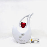 White Matt Pet Urn Assorted Color Heart - Urn for Dogs Ash - Dog Urn - Urns for Ashes - Urn for Dog Ashes - Cat Urn for Ashes - Memorial Urn