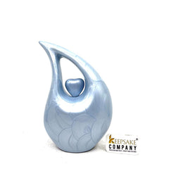 Light Blue Cremation Urn - Urns for Adult Ashes - Medium Urn - Decorative Urns - Medium Urns for Human Ashes (6 Inches only) Memorial Urn