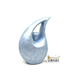 Light Blue Cremation Urn - Urns for Adult Ashes - Medium Urn - Decorative Urns - Medium Urns for Human Ashes (6 Inches only) Memorial Urn