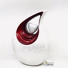 White Pearl Teardrop Cremation Urns for Adult Ashes - Urn - Urns for Ashes Adult Male - Urns for Human Ashes - Cremation Urn - Funeral Urn