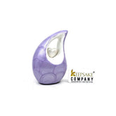 Lavender Mini Cremation Urn with White Heart - Small Urn For Ashes - Miniature Urn For Ashes - Keepsake Memorial Urn from Keepsake Co