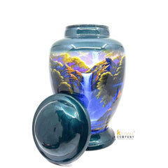 Green Blue Adult cremation Urn for Ashes - Urns for Human Ashes with Angel Wings and Heart - Urn - Urn - Funeral Urn from Keepsake Company
