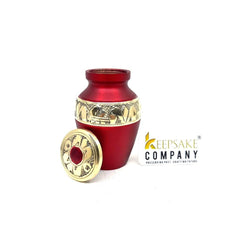Red Golden Small Urns for Human Ashes - Mini Urns for Human Ashes - Keepsake Urns for Human Ashes - Small Urn - Small Urns for Ashes - Urns