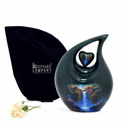 Green Blue Teardrop Cremation Urns for Ashes Adult Male - Urns for Ashes Adult Female - Urn - Urns - Cremation Urn from Keepsake Company