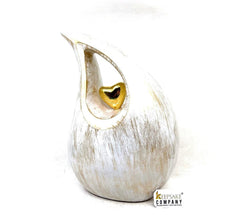 Gorgeous Golden White Teardrop Urn - Urns for Ashes Adult male - urns for human ashes female - Cremation Urns for Adult Ashes - Urns - Urn