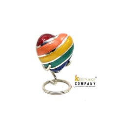 Multicolor Heart Urn / Small Urns for Human Ashes / Mini Urns for Human Ashes / Ashes Container with Stripes / Keepsake Urn for Ashes