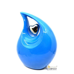 Blue Football / Soccer Teardrop Cremation Urns for Ashes - Urns for Ashes - Urn - Funeral Urn - Urn for Ashes - Memorial urn