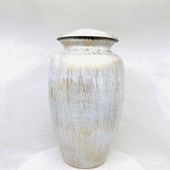 White Golden Adult Urn for Ashes - Cremation Urns for Adult Ashes - Urns for Ashes Adult Male - Urn - Urns for Human Ashes - Decorative Urn