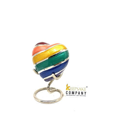 Multicolor Heart Urn / Small Urns for Human Ashes / Mini Urns for Human Ashes / Ashes Container with Stripes / Keepsake Urn for Ashes