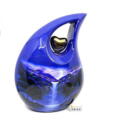 Extra Large / Double Adult Blue Cremation Urns for Ashes - Adult Urn - Funeral Urn - Urns for Human Ashes - Personalized urn - Memorial Urn