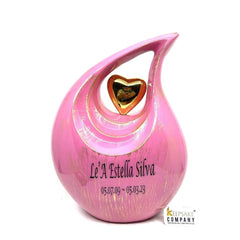 Perfect Pink Golden Teardrop Urn - Urns for Ashes Adult male - urns for human ashes female - Cremation Urns for Adult Ashes - Urns - Urn