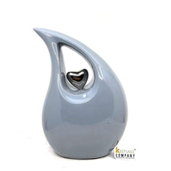 Grey Football / Soccer Teardrop Cremation Urns - Urns for Ashes - Urn - Funeral Urn - Urn for Ashes - Memorial urn - Personalized Urn