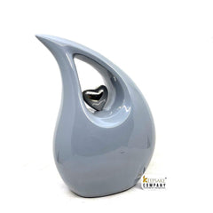 Grey Football / Soccer Teardrop Cremation Urns - Urns for Ashes - Urn - Funeral Urn - Urn for Ashes - Memorial urn - Personalized Urn