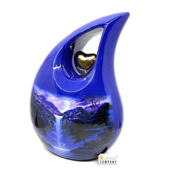 Extra Large / Double Adult Blue Cremation Urns for Ashes - Adult Urn - Funeral Urn - Urns for Human Ashes - Personalized urn - Memorial Urn