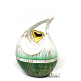 Gorgeous Golden White Green Teardrop Urn - Urns for Ashes Adult male - urns for human ashes female - Cremation Urns for Adult Ashes - Urn