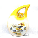 Extra Large / Double Adult Yellow White Cremation Urns for Ashes - Adult Urn - Funeral Urn - Urn - Urns for Human Ashes Keepsake by Keepsake