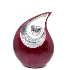 White Red / Maroon Teardrop Urn - Urns for Ashes Adult male - urns for human ashes female - Cremation Urns for Adult Ashes - Urns - Urn