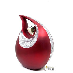 Super Premium Red Matt Teardrop Urns for Ashes - urns for human ashes adult female - Urns - Cremation Urns for Adult Ashes - Memorial Urn