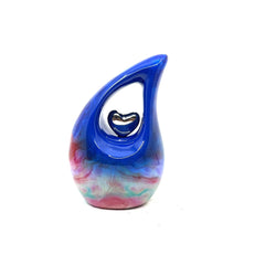 Multicolor Teardrop Small Urns for Human Ashes with Heart - Mini Urn for Ashes - Ash Urn - Keepsake Urns for Human Ashes - Mini Urn - Urn