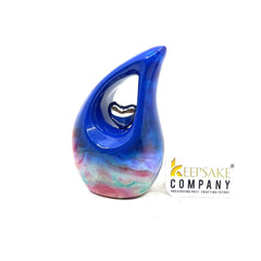 Multicolor Teardrop Small Urns for Human Ashes with Heart - Mini Urn for Ashes - Ash Urn - Keepsake Urns for Human Ashes - Mini Urn - Urn
