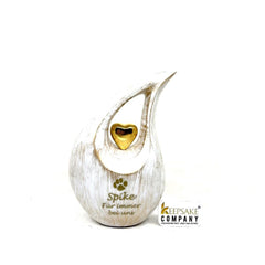 White Golden Pet Urn - Pet Urns for Dogs Ashes - Dog Urn - Dog Urns for Ashes - Urns for Dogs - Urn for Dog Ashes - Cat Urn for Ashes