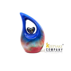 Multicolor Teardrop Small Urns for Human Ashes with Heart - Mini Urn for Ashes - Ash Urn - Keepsake Urns for Human Ashes - Mini Urn - Urn