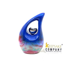 Multicolor Teardrop Small Urns for Human Ashes with Heart - Mini Urn for Ashes - Ash Urn - Keepsake Urns for Human Ashes - Mini Urn - Urn