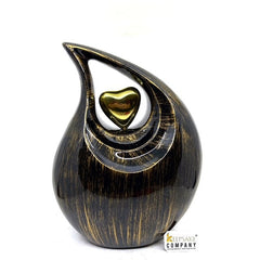 Gorgeous Golden Black Teardrop Urn - Urns for Ashes Adult male - urns for human ashes female - Cremation Urns for Adult Ashes - Urns - Urn