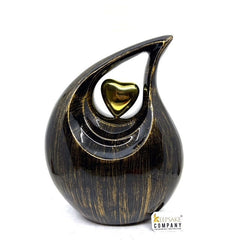 Gorgeous Golden Black Teardrop Urn - Urns for Ashes Adult male - urns for human ashes female - Cremation Urns for Adult Ashes - Urns - Urn