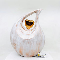 Gorgeous Copper White Teardrop Urn - Urns for Ashes Adult male - urns for human ashes female - Cremation Urns for Adult Ashes - Urns - Urn