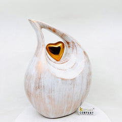 Gorgeous Copper White Teardrop Urn - Urns for Ashes Adult male - urns for human ashes female - Cremation Urns for Adult Ashes - Urns - Urn