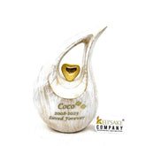 White Golden Pet Urn - Pet Urns for Dogs Ashes - Dog Urn - Dog Urns for Ashes - Urns for Dogs - Urn for Dog Ashes - Cat Urn for Ashes