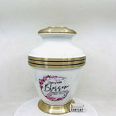 White Cremation Urns for Adult Ashes with Golden Band - Urns for Ashes Adult Male - Urns for Human Ashes - Decorative Urns from Keepsake Co.