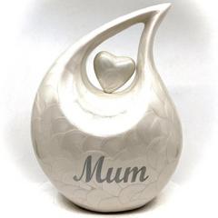 White Teardrop Urns for Ashes Adult Male - Urns for Human Ashes - Urn - Cremation Urns for Adult Ashes - Ashes Keepsake - Cremation Urns