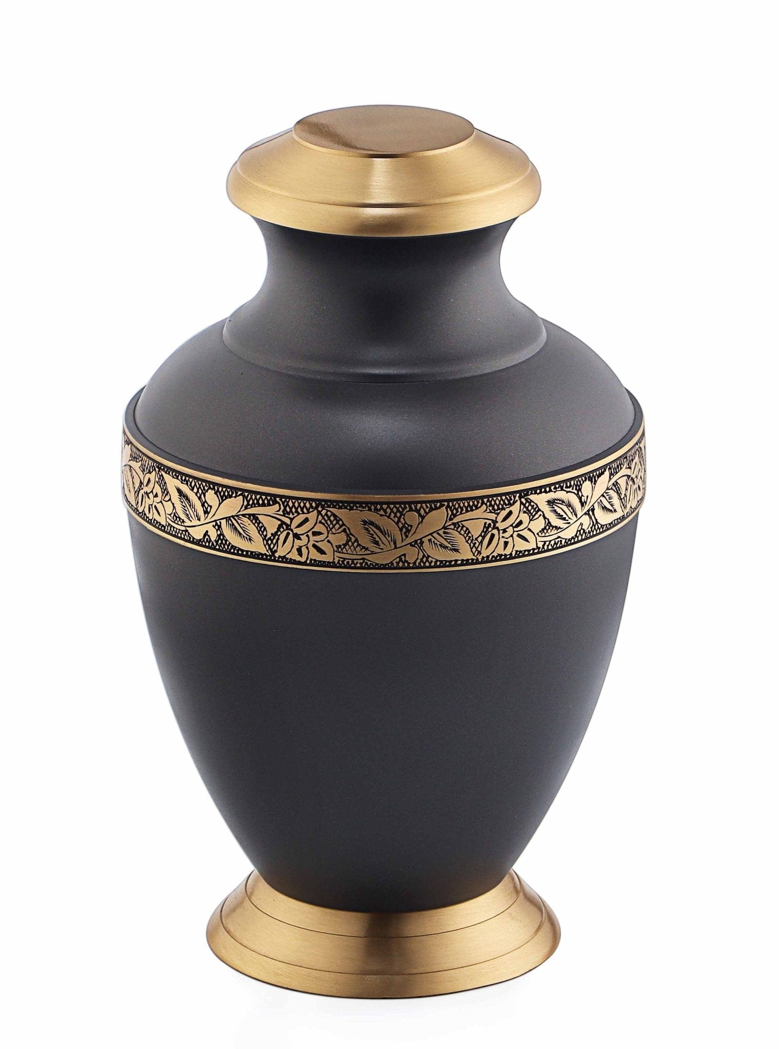 Arcadia Brown Band Adult Brass Urn - teardropurns.com